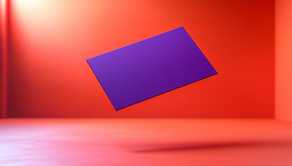 Bright colors illuminate modern clean shapes on wall backdrop generated by AI