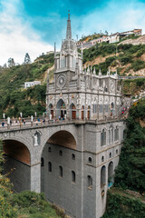 Ipiales, Nariño, Colombia. June 26, 2024: Sanctuary of Our Lady of the Rosary of Las Lajas.