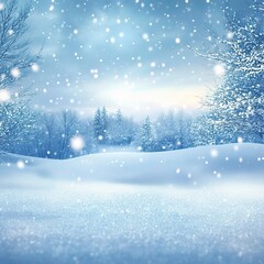 Fototapeta premium Winter Wonderland: A serene winter landscape, blanketed in pristine snow, evokes a sense of tranquility and peace. 