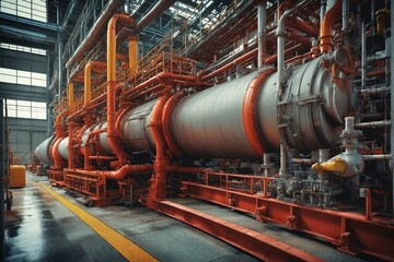 Industrial Machinery in Orange and Yellow