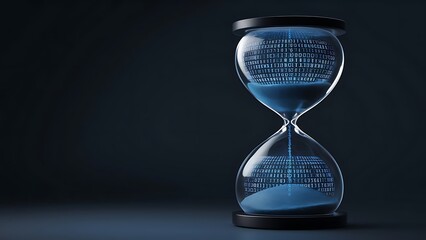Futuristic Hourglass with Digital Sand