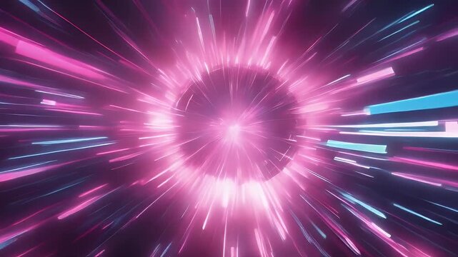 futuristic purple center colors cyberpunk high explosion tunnel teal black light speed blue portal pink abstract moving rays art journey colours