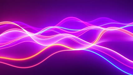 Naklejka premium Glowing Neon Waves in Vibrant Colors