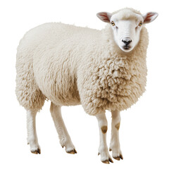 Fototapeta premium PNG White sheep standing in a grassy field