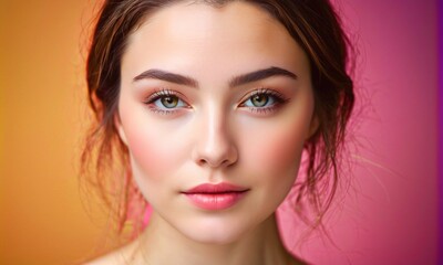 Fototapeta premium Woman with youthful skin, soft focus, and gentle lighting