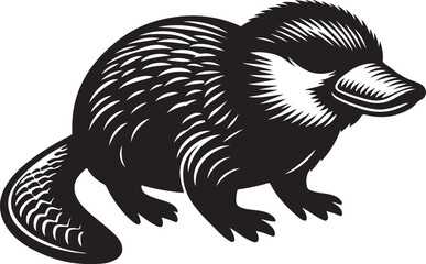 platypus silhouette vector art illustration