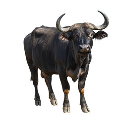 PNG Water buffalo standing on a white background