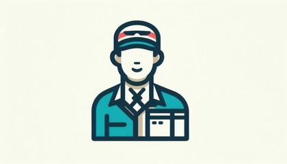 Obraz premium parcel man vector art