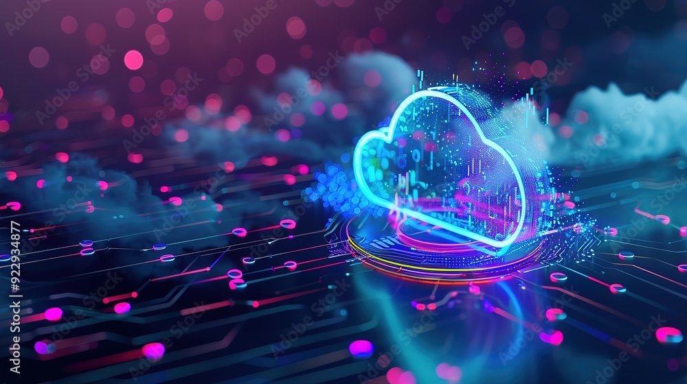 Aufkleber magnificent financial analyst using cloud computing for financial data analysis concept