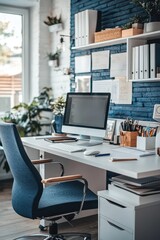 Office desk setup