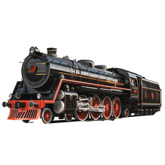 PNG Vintage steam locomotive at a railway station