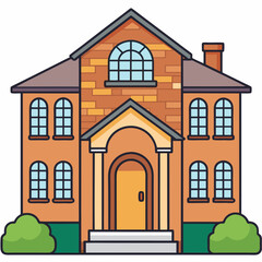 Environmental house isolated on white, house vector illustration, animal vector art, house silhouette,  house vector icon, house cartoon line art, eps
