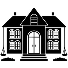 Environmental house isolated on white, house vector illustration, animal vector art, house silhouette,  house vector icon, house cartoon line art, eps
