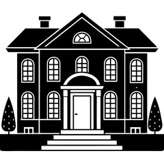 Environmental house isolated on white, house vector illustration, animal vector art, house silhouette,  house vector icon, house cartoon line art, eps
