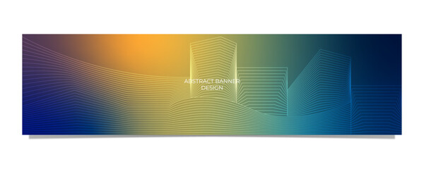 Fototapeta premium BANNER 49 WITH ABSTRACT WIREFRAME DESIGN