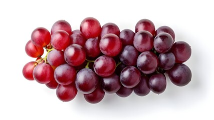 Fototapeta premium top view red grape fruit isolated on white background