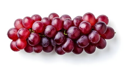 Fototapeta premium top view red grape fruit isolated on white background