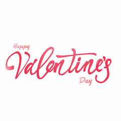 Happy Valentines Day typography vector illustration. handwritten calligraphy text, isolated on white background.