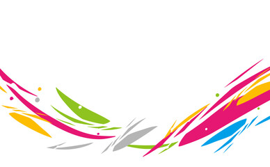 美しい五色の曲線背景素材
