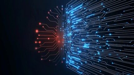 Abstract representation of AI algorithms transforming raw data into meaningful insights, copy space for text,