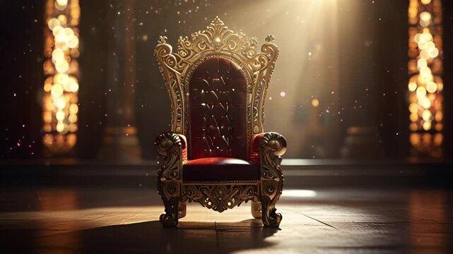 A magnificent king and queen chair inside the palace. Seamless 4K looping timelapse video animation
