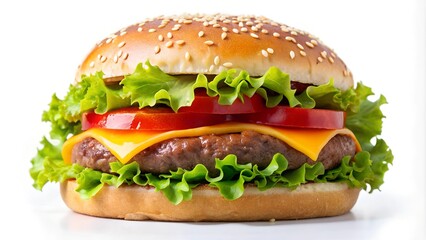 delicious tasty of burger on white background