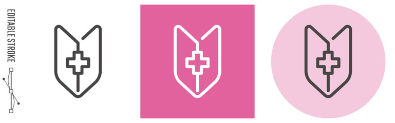 Obraz premium 初診のライン・アイコン [線の編集可能]