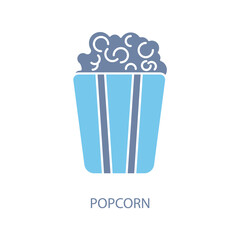 popcorn concept line icon. Simple element illustration. popcorn concept outline symbol design.
