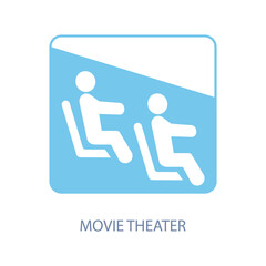 movie theater concept line icon. Simple element illustration. movie theater concept outline symbol design.
