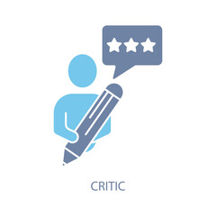 critic concept line icon. Simple element illustration.critic concept outline symbol design.