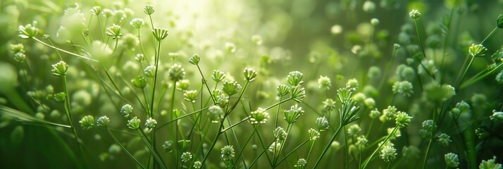Delicate miniature grass blossoms