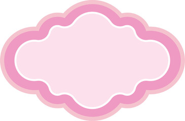 Cute Curvy Cloudy Pink Pastel Frame SVG Vector Illustration