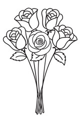 Elegant Rose Bouquets Vector Illustrations for Weddings, Anniversaries, and Valentine&rsquo;s Day - Romantic Patterns and Cute Flower Clipart