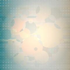 Abstract greenish-beige background with circles.