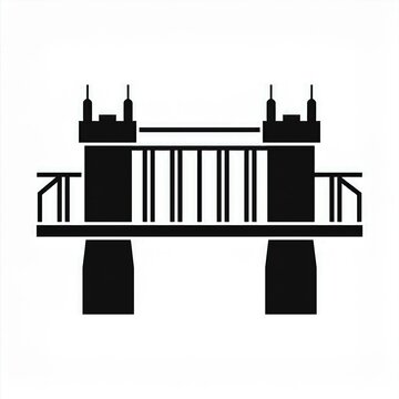 recommend clip art: bridge black icon isolated on white