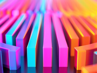 Obraz premium Abstract colorful 3D shapes in vibrant hues.