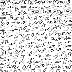 Collection of simple geometric seamless ornamental vector leaf's patterns and swatches. White and grey geometric oriental backgrounds.