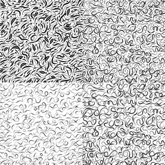 Collection of simple geometric seamless ornamental vector leaf's patterns and swatches. White and grey geometric oriental backgrounds.