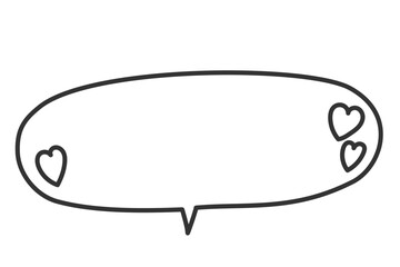 ハート　吹き出し　シンプル　横長　告白