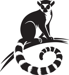 lemur silhouette vector art illustration © jahir