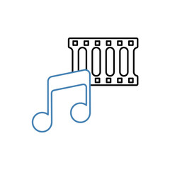 soundtrack concept line icon. Simple element illustration.soundtrack concept outline symbol design.