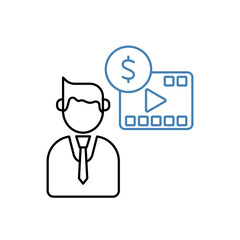 producer concept line icon. Simple element illustration.producer concept outline symbol design.