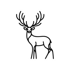 simple deer animal line logo vector illustration template design
