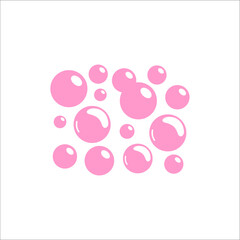 illustration of colored bubbles pinging on a white background. It can be used as graphic design