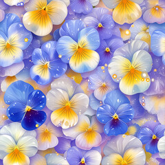 アニメ風のパンジーのテクスチャパターン