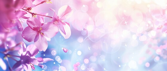 Delicate Pink Flowers in a Dreamy Light