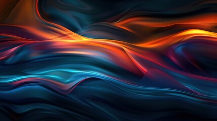 Abstract Wavy Pattern in Vibrant Blue, Red, and Orange Hues