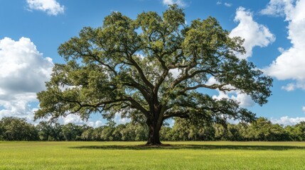 Majestic Oak Tree in a Field