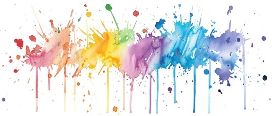 Fototapeta premium Abstract Watercolor Rainbow Splashes