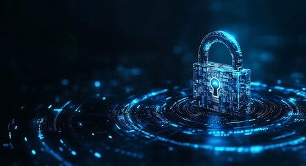 Abstract digital background with cyber security and data 